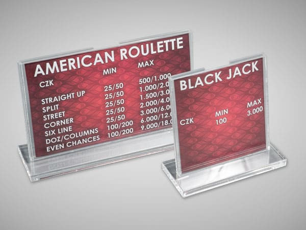 Acrylic table sign