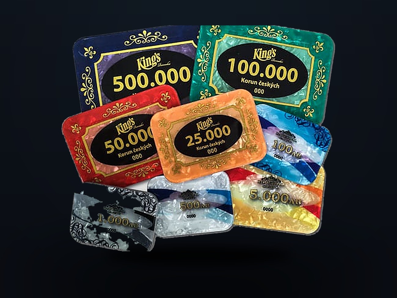 Casino currency and table layouts